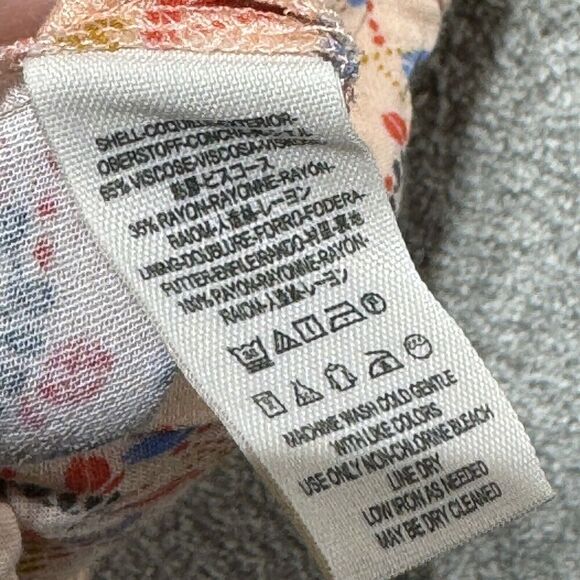 Free People Romper Women's 6 Peach Printed Short One Piece Split Sleeve Playsuit - Picture 10 of 14